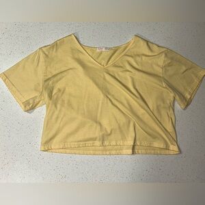 ROMWE Yellow Crop Top